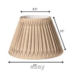 16 Vintage Gold Slanted Bell Smocked Shantung Lampshade