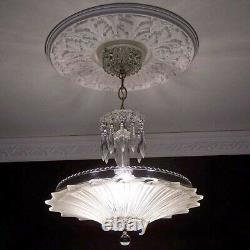 167 Vintage antique Ceiling Light Lamp Fixture glass shade Chandelier