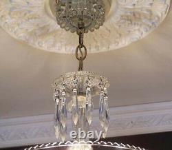 167 Vintage antique Ceiling Light Lamp Fixture glass shade Chandelier