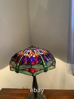 18 Stained Glass Vintage Drop Head Dragonfly Table Lamp Shade-Last One