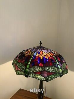 18 Stained Glass Vintage Drop Head Dragonfly Table Lamp Shade-Last One