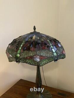 18 Stained Glass Vintage Drop Head Dragonfly Table Lamp Shade-Last One