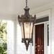 18 Vintage Crown Outdoor Pendant Light Bubble Glass Bronze Porch Patio Fixture