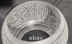 1870s Antique Blown Oil Gas Ball Aesthetic BIRDS Eastlake Acid Etched Lamp Shade