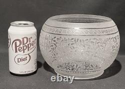 1870s Antique Blown Oil Gas Ball Aesthetic BIRDS Eastlake Acid Etched Lamp Shade