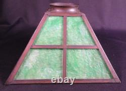 1900-1920 Green Granite Stained Slag Glass Early Electric Shade 3 1/4 Fitter