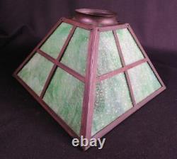 1900-1920 Green Granite Stained Slag Glass Early Electric Shade 3 1/4 Fitter