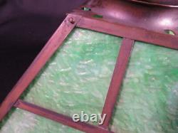 1900-1920 Green Granite Stained Slag Glass Early Electric Shade 3 1/4 Fitter