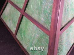 1900-1920 Green Granite Stained Slag Glass Early Electric Shade 3 1/4 Fitter