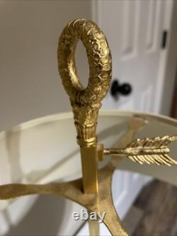 1900s Brass Bouillotte Lamp With Adjustable Red Tole Shade -WORKS