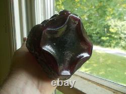 1903 Amethyst Glass Dugan Crocodile Tears Miniature Oil Lamp With Original Shade