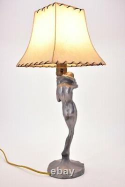 1920s Antique Vintage True Art Deco Nude Woman Girl Lamp Shade Frank Art Style