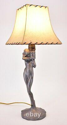 1920s Antique Vintage True Art Deco Nude Woman Girl Lamp Shade Frank Art Style