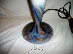 1920s French Art Glass Lamp Base Handblown Signed Le Verre Francais Bronze