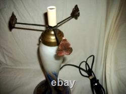 1920s French Art Glass Lamp Base Handblown Signed Le Verre Francais Bronze