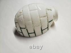 1920s Vintage Antique Igloo Subway Tile Brick Pattern Bathroom Lamp Shade