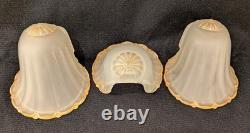 1930s Art Deco Art Glass Slip Shades Set of 3