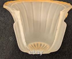 1930s Art Deco Art Glass Slip Shades Set of 3