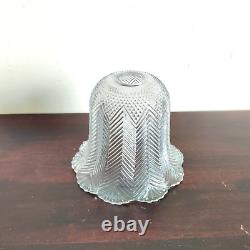 1930s Vintage Clear Glass Unique Design Lamp Shade Old Decorative Collectible