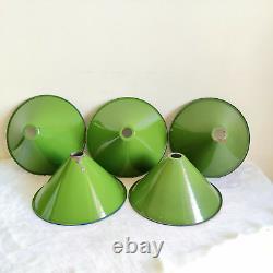 1950s Vintage Iron Enamel Green Electric Lamp Shade Decorative Lighting 5A