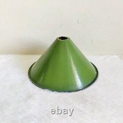 1950s Vintage Iron Enamel Green Electric Lamp Shade Decorative Lighting 5A