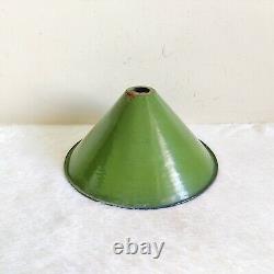 1950s Vintage Iron Enamel Green Electric Lamp Shade Decorative Lighting 5A