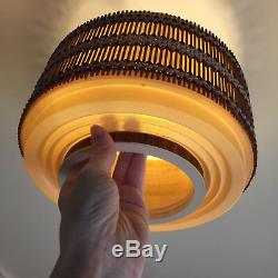 1960s / 1970s Retro Ceiling Light / Lampshade. (Bamboo & plastic)