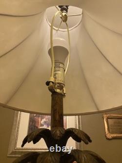 1980s Vintage Coastal Boho Chic Hollywood Regency Palm Tree Lamp. 33 inches tall