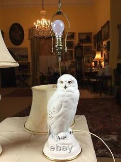 1987 Porcelain Franklin Mint Snowy Owl Table Lamp 19