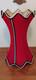 19th Century Red Velvet Lamp Shade Hour Glass Vintage