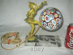 #2 Antique Art Deco Gerdago Lady Pixie Dancing Girl Statue Sculpture Glass Shade