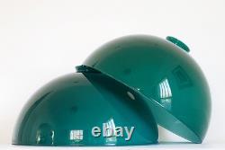 (2) Antique Oringinal Cased Green Emeralite Table Desk Lamp Dome Shade