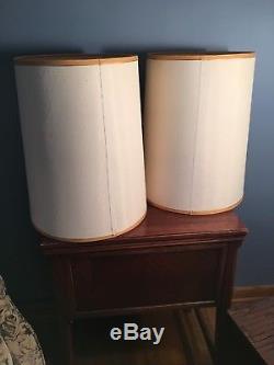 2 Fabulous Vintage Drum Barrel Lamp Shades MCM 19L x 15D Excellent Cond
