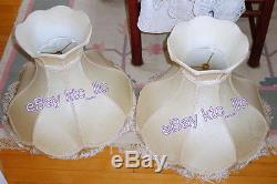 2 LG. Vntg VICTORIAN Lamp Shade FRAMES Shabby Chic Projects CHANDELIER GLAM redo
