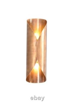 2 Light Curved Shades Handmade Vintage Wall Mid Century Modern Raw Brass Sputnik