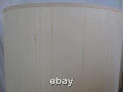 2 MCM Vtg Tapered Drum Lamp Shades 23 Tall Fabric Gold Trim Hollywood Regency