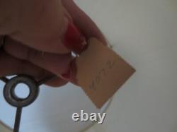 2 MCM Vtg Tapered Drum Lamp Shades 23 Tall Fabric Gold Trim Hollywood Regency