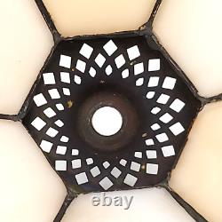 2 Matching Vintage Dale Tiffany Inc. Pink Flower Lamp Stained Glass Shade 13.5
