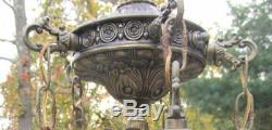 2 Ornate Vintage Hollywood Regency Peacock Blue Velvet Shades Candelabra Lamps