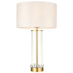 2 PACK Touch Dimmable Table Lamp Gold, Glass & White ShadeModern Bedside Light