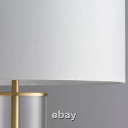 2 PACK Touch Dimmable Table Lamp Gold, Glass & White ShadeModern Bedside Light