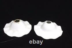 2 Pc Glass White Lamp Shade Vintage Antique Home Decor PT-29