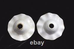 2 Pc Glass White Lamp Shade Vintage Antique Home Decor PT-29