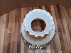2 VINTAGE HURRICANE LAMP SHADES (GWTW) Abigail Adams MILK Glass HAND PAINTED