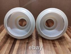 2 VINTAGE HURRICANE LAMP SHADES (GWTW) Abigail Adams MILK Glass HAND PAINTED