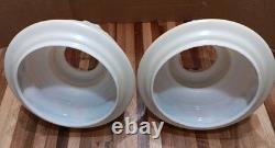 2 VINTAGE HURRICANE LAMP SHADES (GWTW) Abigail Adams MILK Glass HAND PAINTED
