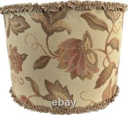 2 VTG WESTWOOD Drum Table Desk Lamp Shades Floral Fabric Retro MCM Shabby Chic