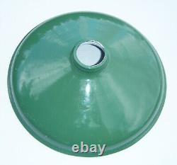 2 Vintage 12 Inch Green Porcelain Industrial Barn Light Lamp Shade
