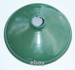 2 Vintage 12 Inch Green Porcelain Industrial Barn Light Lamp Shade