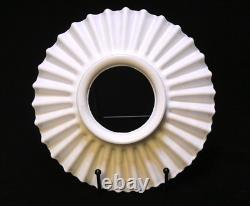 2 Vintage 8 In Industrial Pleated Petticoat Milk Glass Lamp Shade 3 3/4 Fitter